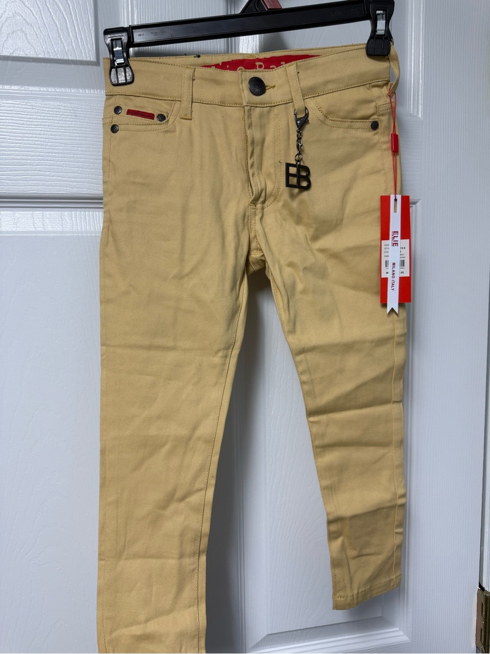 Kids Tan Casual Bottoms with Branded Charm